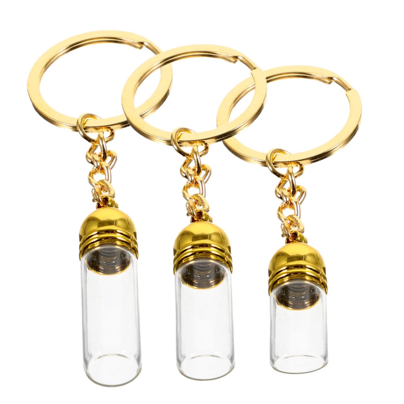 Amazon.co.jp: FOMIYES 3個セット ガラス製ミニ香水ボトルキーホルダー